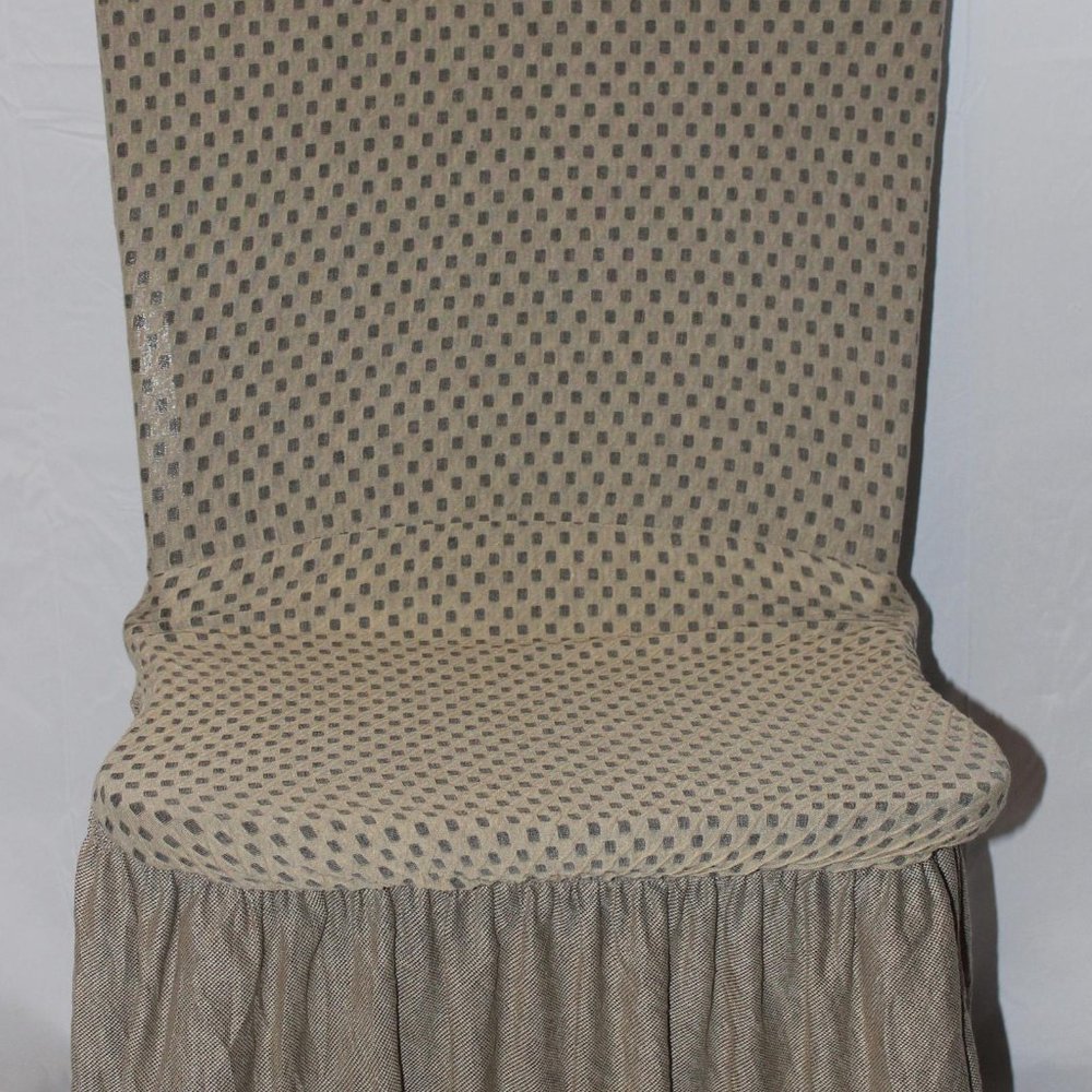 SET OF 2 CARTER STRETCH SLIPCOVERS DINING KITCHEN CHAIR COVERS 11” RUFFLE SKIRT - Picture 5 of 8